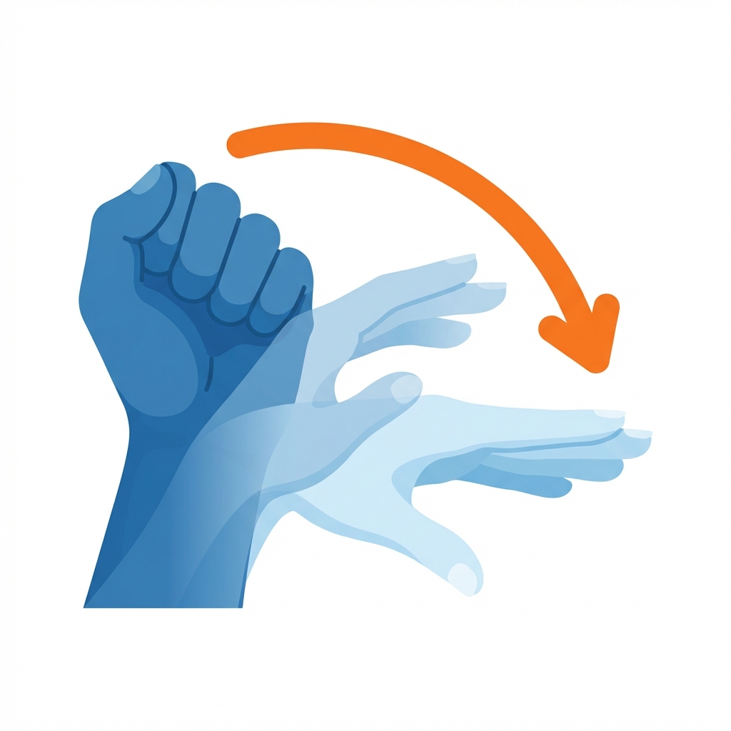 Illustration de l'extension de la main